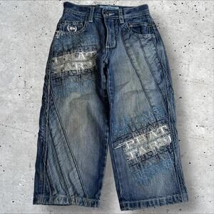 Phat Farm Kids Southpole Style‎ Embroidered Baggy Denim Jeans Size 4